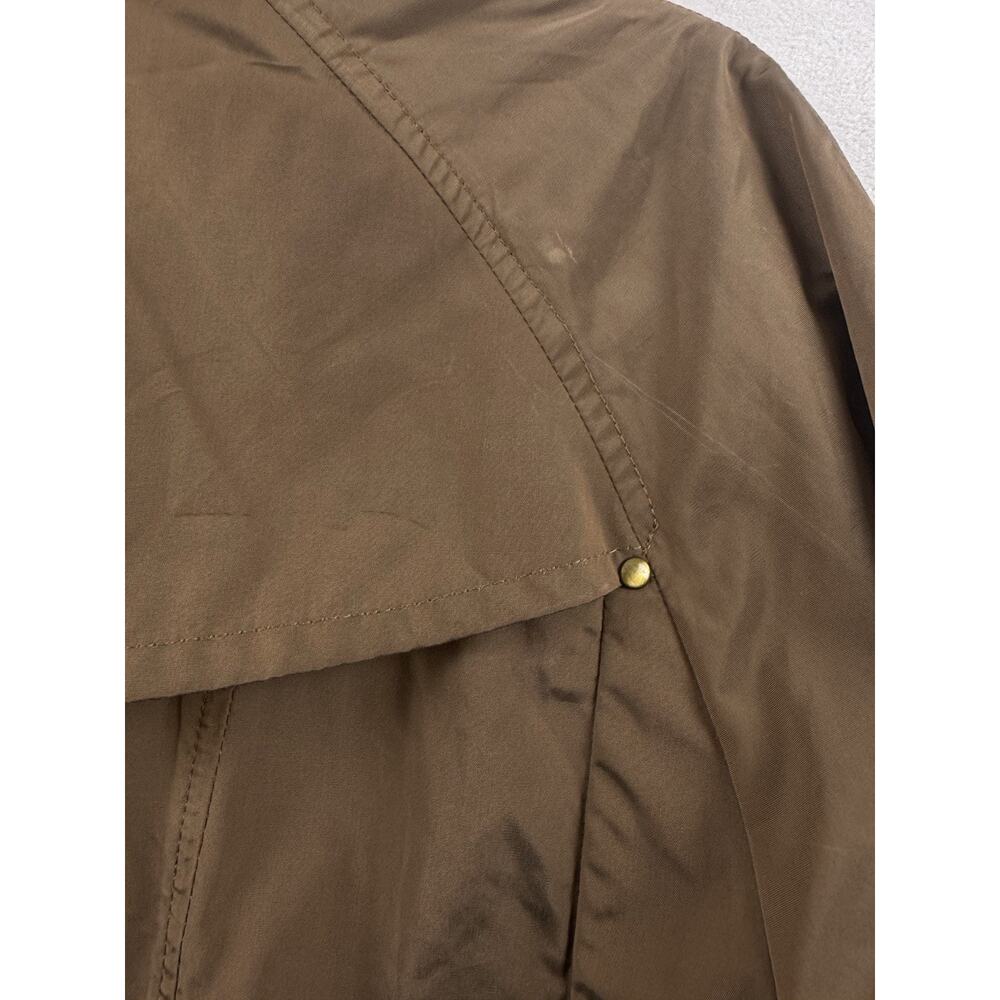 Cole Haan Women’s Taupe Hooded Raincoat Lightweight Mock Neck Jacket XL - Picture 14 of 16